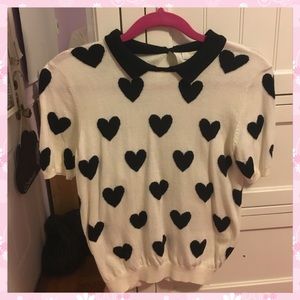 Heart collared shirt